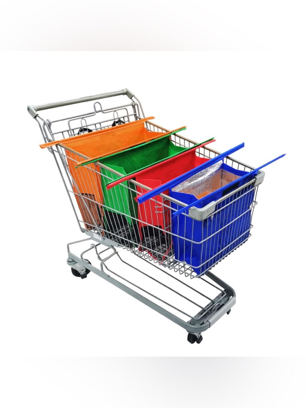 Shopping Trolley Dolly’s Reusable Grocery Bags – Set of 4, Color-Coded
